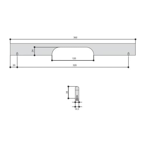 Ручка скоба MAKMART Черный матовый BOOK.320.9005