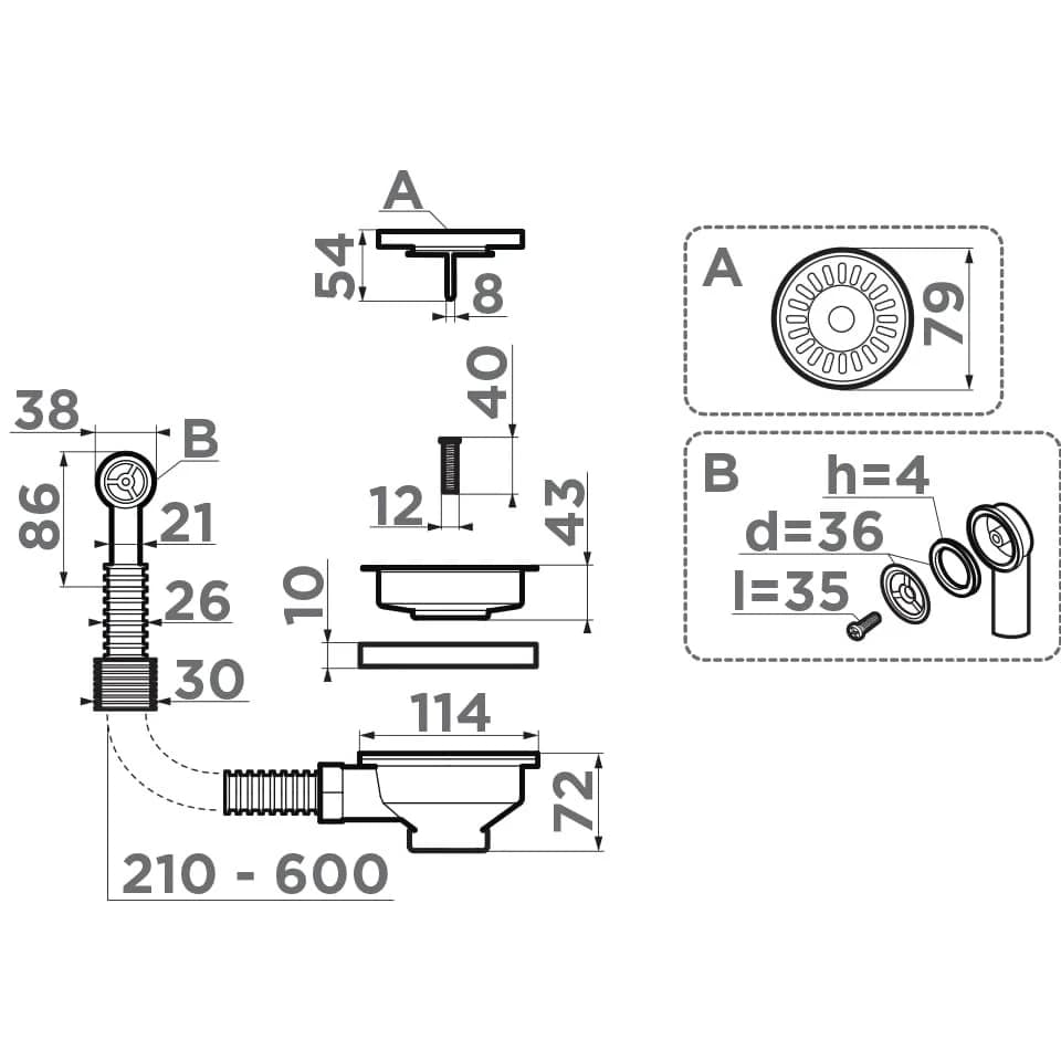 Сменный комплект решеток для стоп-вентиля OMOIKIRI Латунь D-01-AB