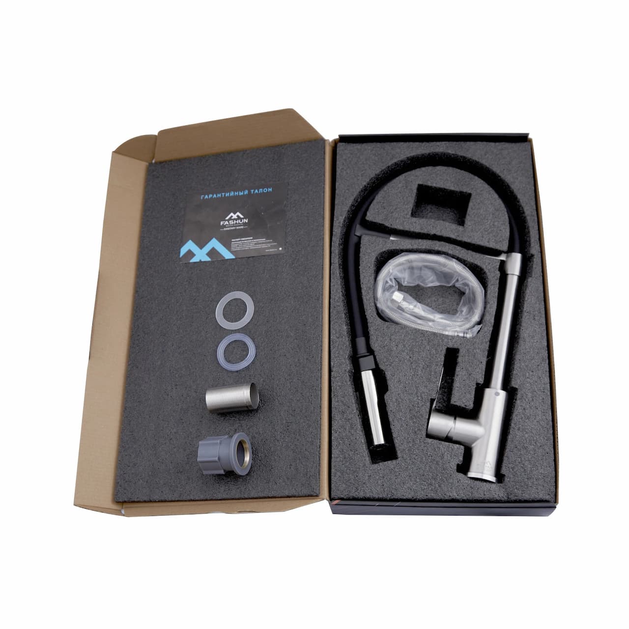 Смеситель с выдвижным изливом FASHUN Черный A54511-7