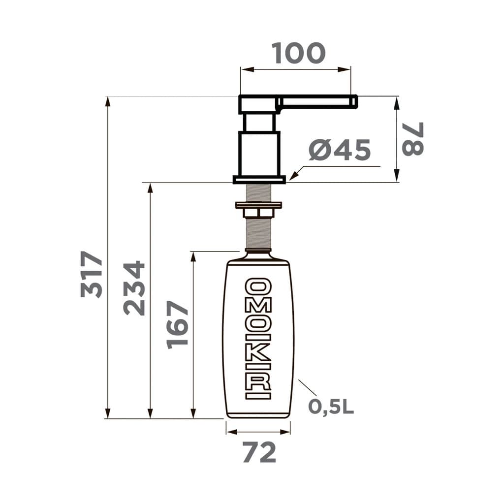 Дозатор для мыла 500 мл OMOIKIRI Графит OM-04-GB