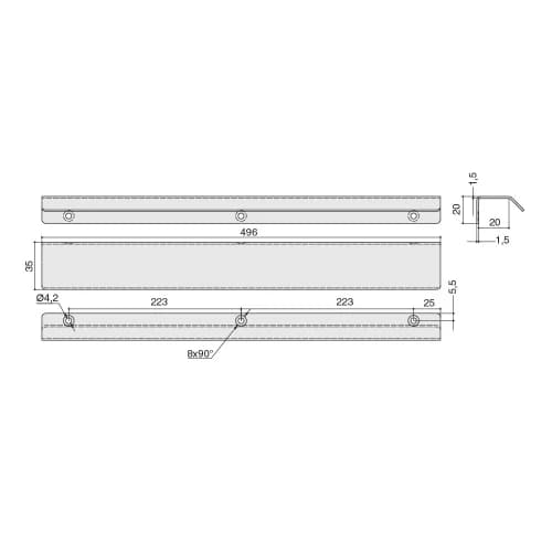 Ручка профиль MAKMART Черный бархат RT.01.0496.9005