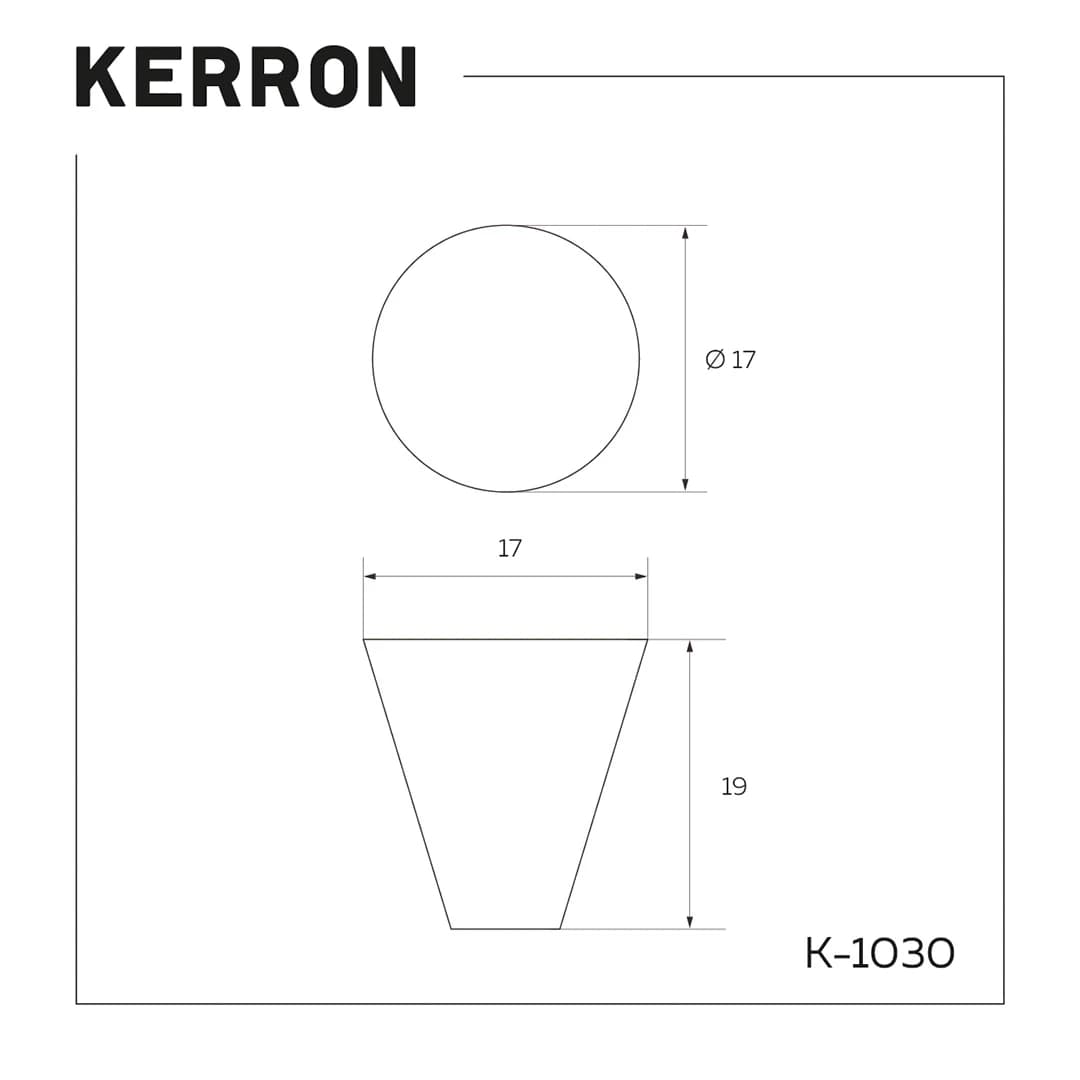 Ручка кнопка KERRON Хром матовый K-1030 SC