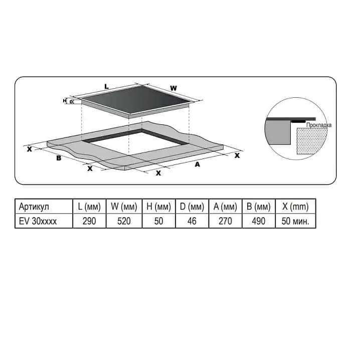 Варочная панель EVELUX Черный EV 3020