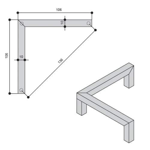 Ручка скоба MAKMART Белый матовый RS.MRU.96.9016