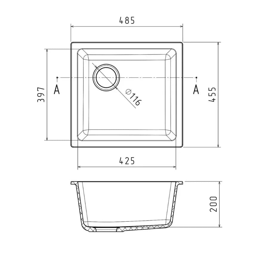 Мойка RIVELATO Белый BERKANA 45 
