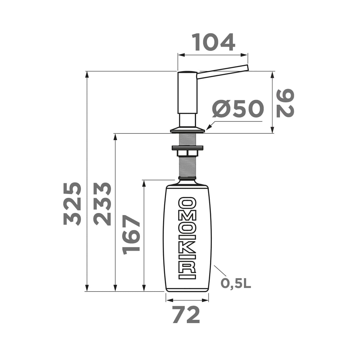 Дозатор для мыла OMOIKIRI Нержавеющая сталь OM-02-BN