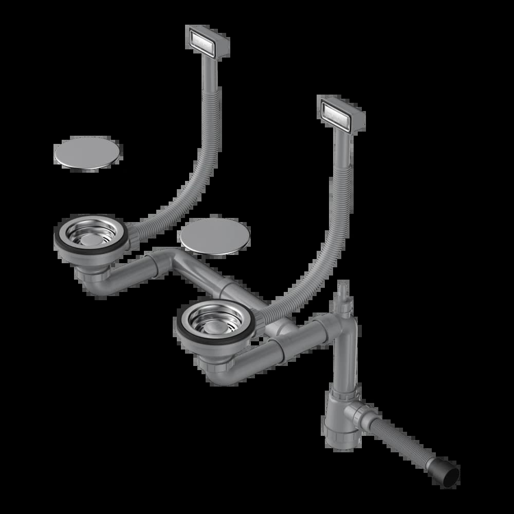 Арматура для двухчашевых моек OMOIKIRI Нержавеющая сталь WK-2C-IN