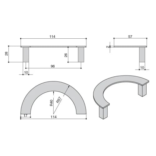 Ручка скоба MAKMART Белый матовый RS.MRL.96.9016