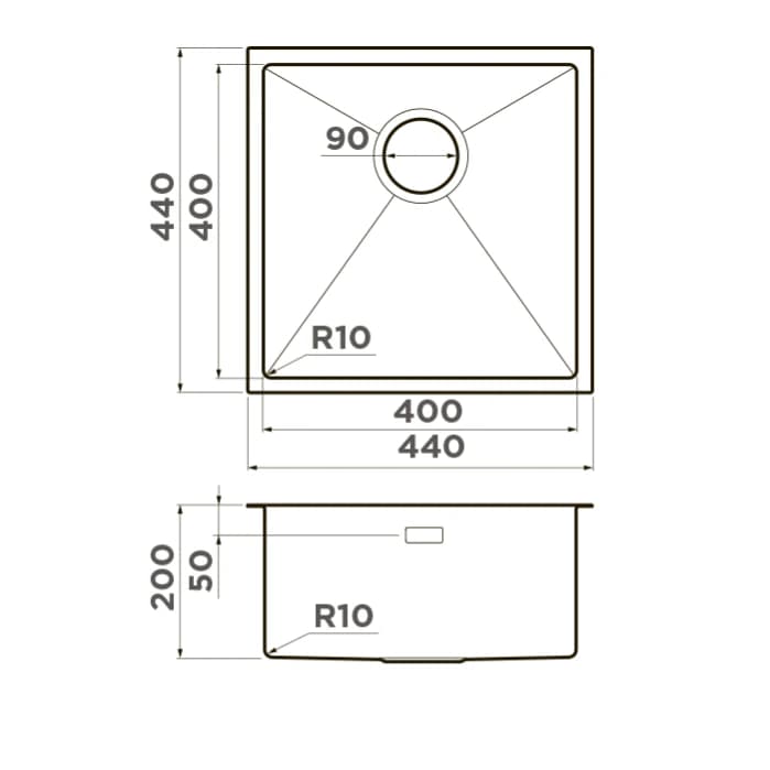Мойка OMOIKIRI Вороненая сталь Taki 44-U/IF-GM