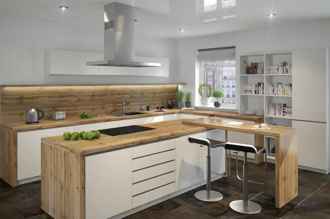 Столешница влагостойкая 38 мм КЕДР Дуб Вотан 1500х1200х38*2U 7052/FL