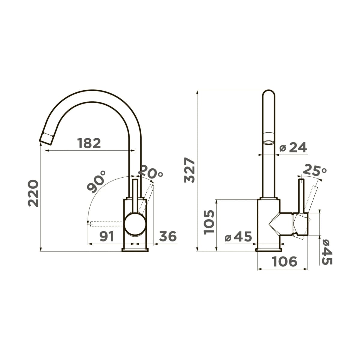 Смеситель OMOIKIRI Светлое золото Shinagawa-LG