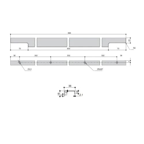 Ручка накладная MAKMART Золото HPP.03.0996.GT-BA