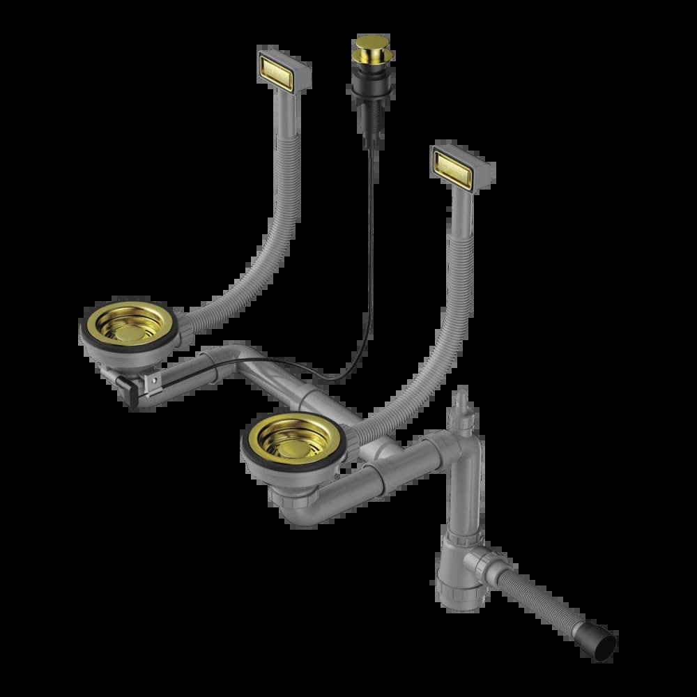 Арматура для двухчашевых моек OMOIKIRI Светлое золото WK-2-LG-A