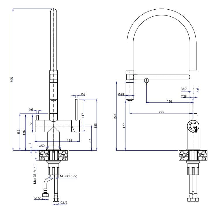 Смеситель RIVELATO Хром ADRIA