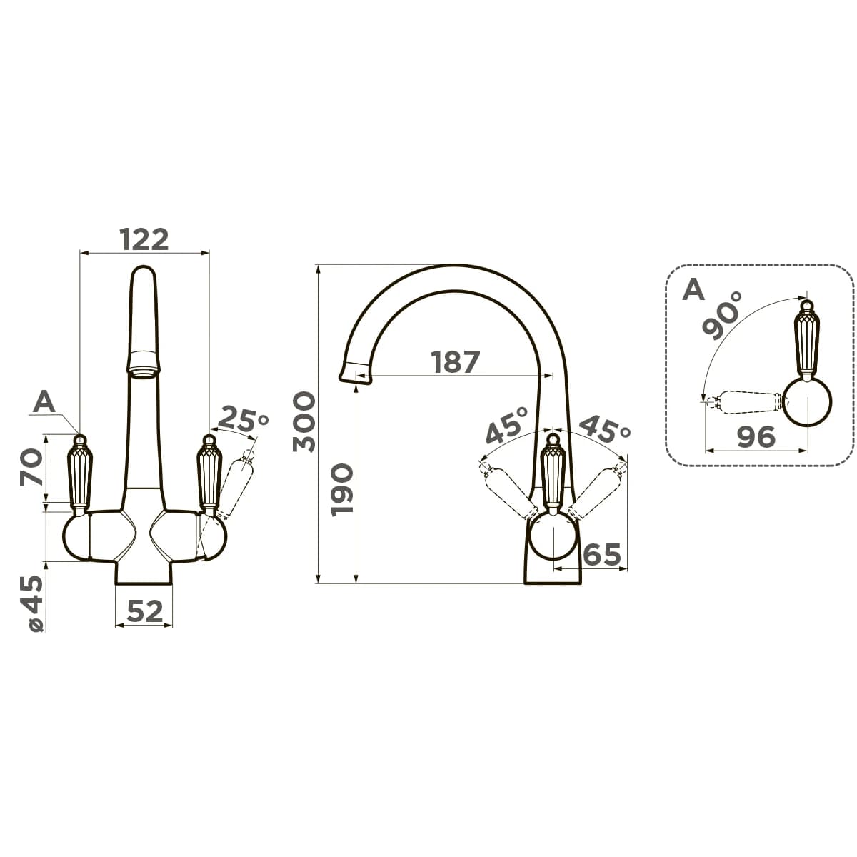 Смеситель OMOIKIRI Серебро Okinawa-2-SI