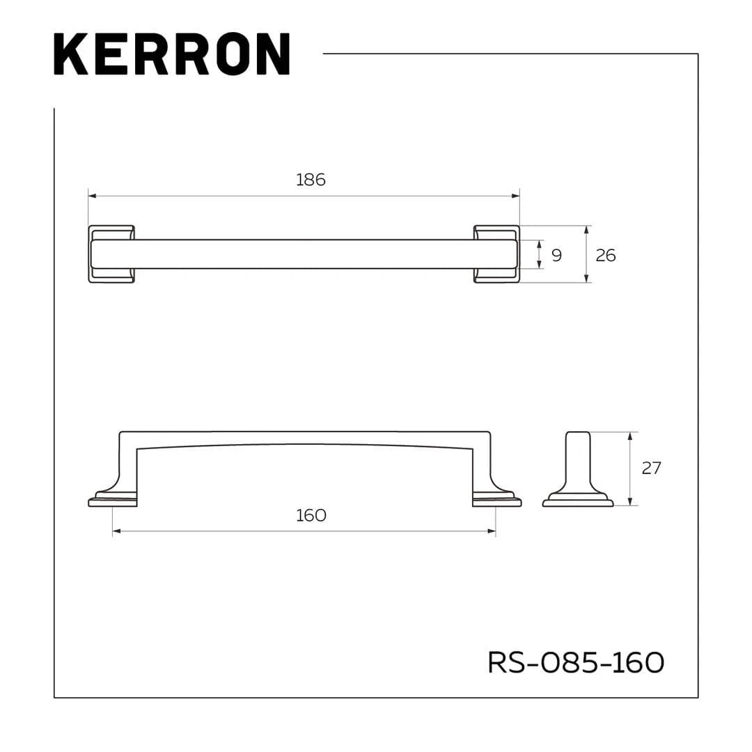 Ручка скоба KERRON Черненый старинный цинк RS-085-160 BAZ