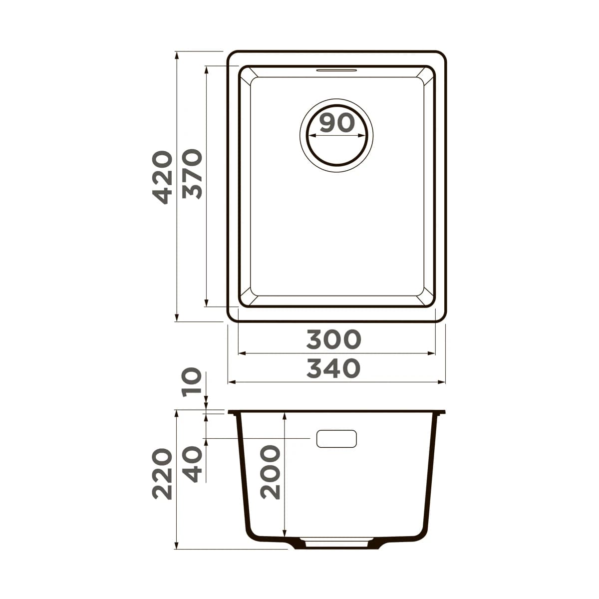 Мойка OMOIKIRI Черный Kata 34-U-BL