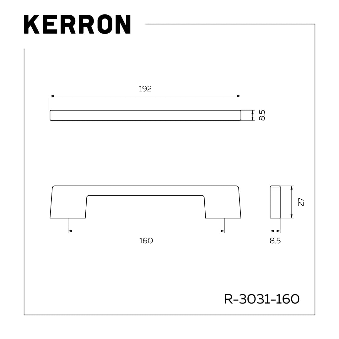 Ручка скоба KERRON Черный матовый R-3031-160 BL