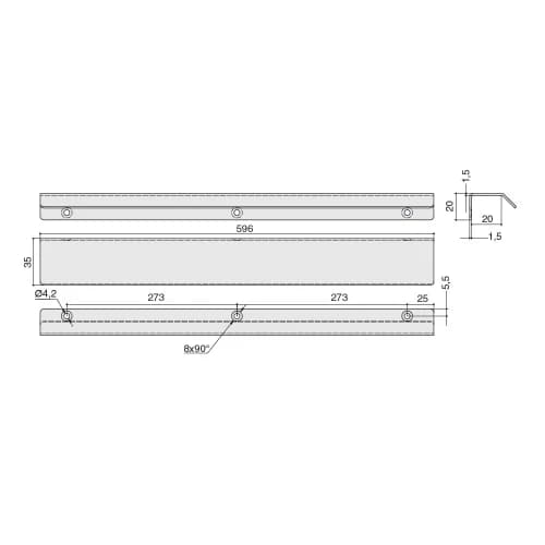 Ручка профиль MAKMART Белый матовый RT.01.596.9016