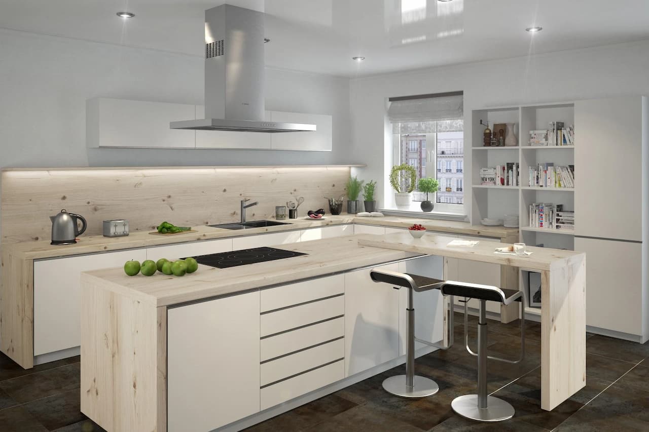 Столешница влагостойкая 38 мм КЕДР Бискайская сосна 1500х1200х38*2U 2058/FL