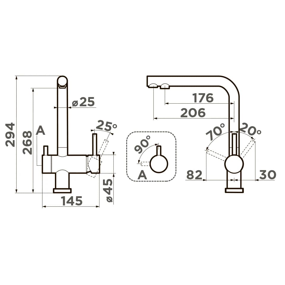 Смеситель OMOIKIRI Графитовый Nagano-GB