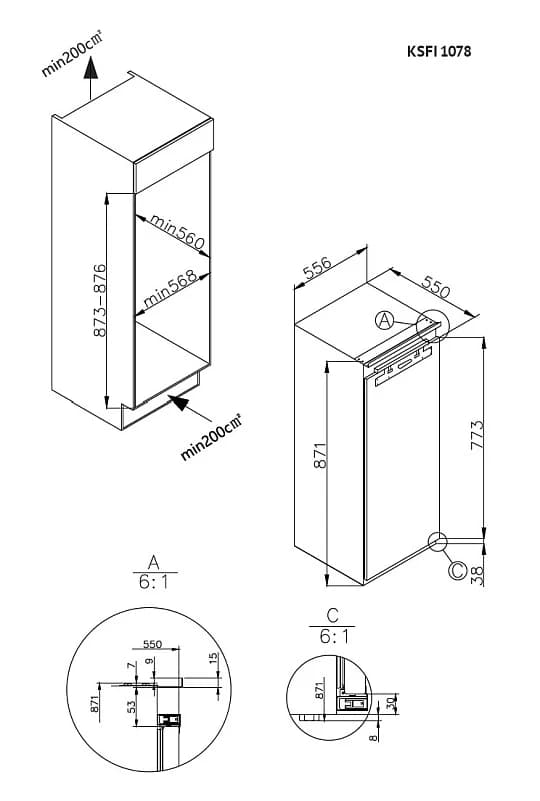 Морозильная камера KORTING Белый KSFI 1078