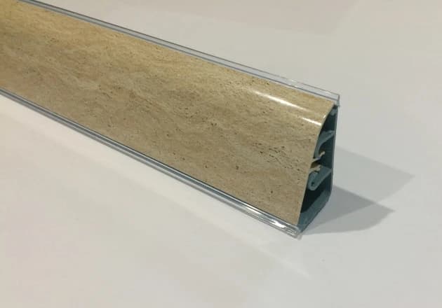 Плинтус кухонный 4200 мм TERMOPLAST Травентин бежевый AP740