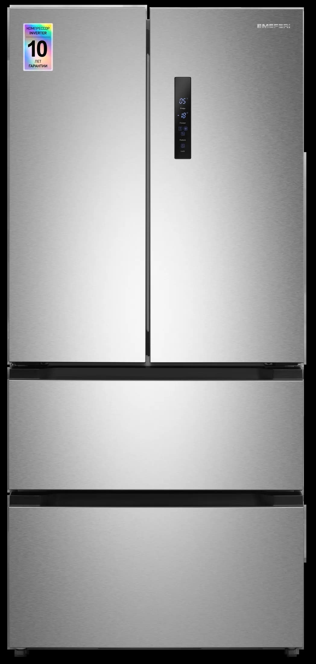 Холодильник отдельностоящий MEFERI Серебристый MFR83IX TOTAL NO FROST FRENCH DOOR COMFORT