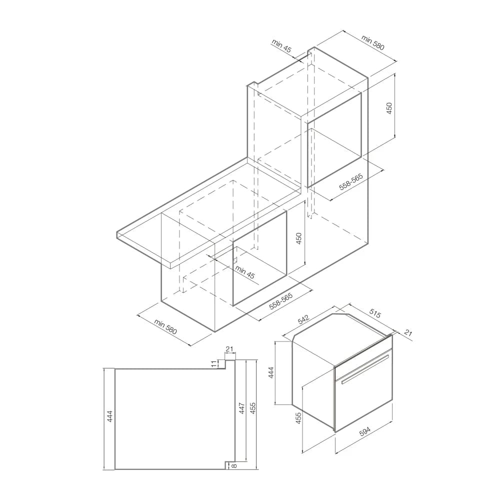 Духовой шкаф с СВЧ GRAUDE Черный MWG 45.0 SE (УЦЕНКА)