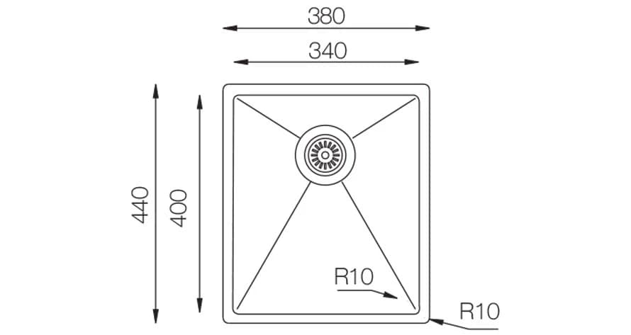 Мойка TOPZERO Нержавеющая сталь TNL 340 12K