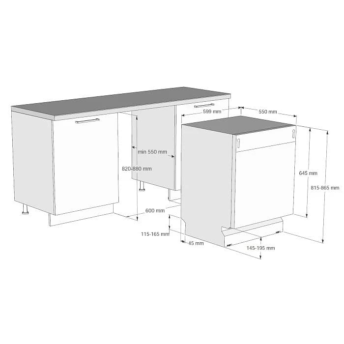 Посудомоечная машина EVELUX Белый BD 6004