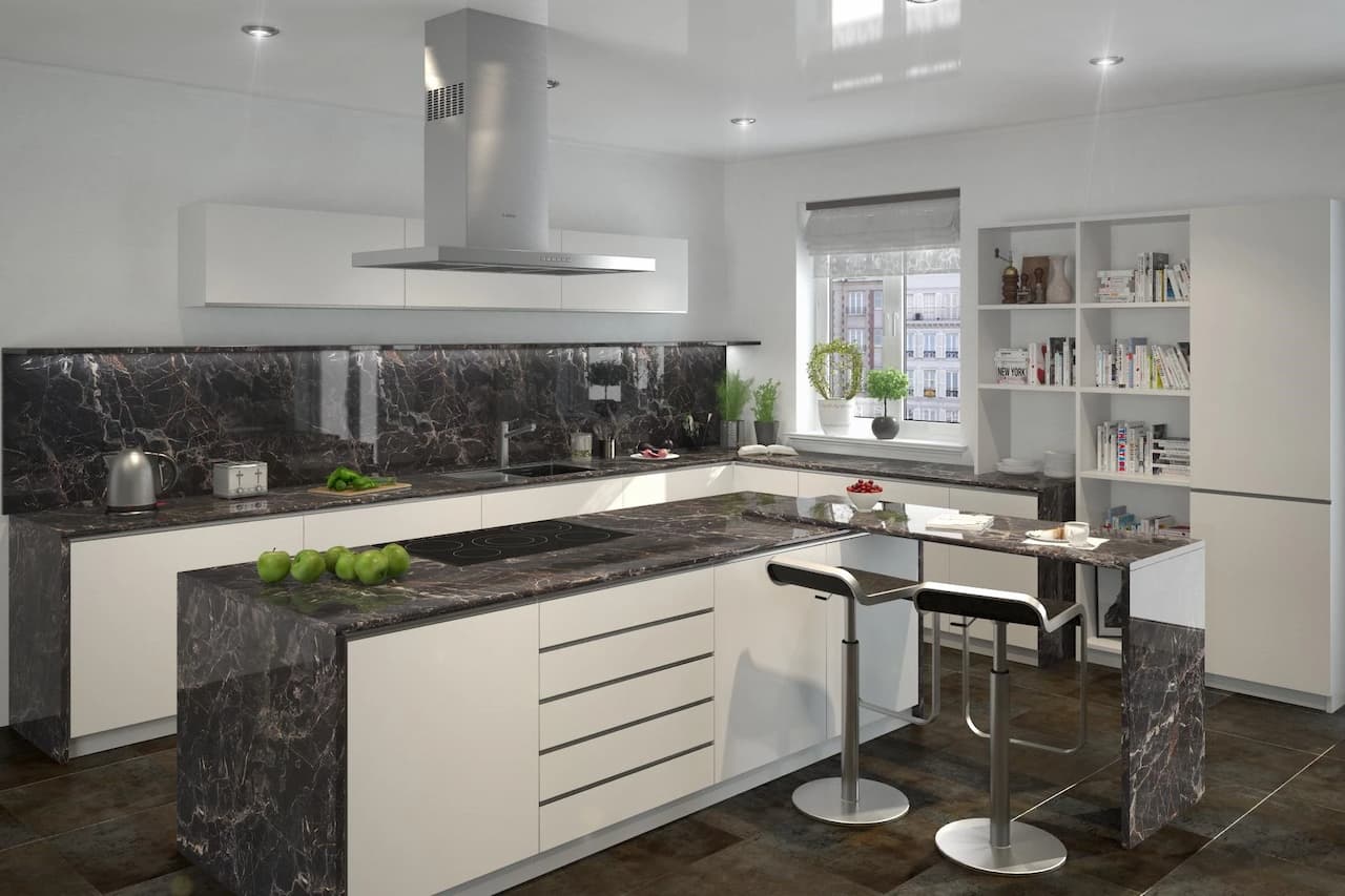 Стеновая панель 4 мм КЕДР Мрамор Марквина черный 3000х600х4 3030/1