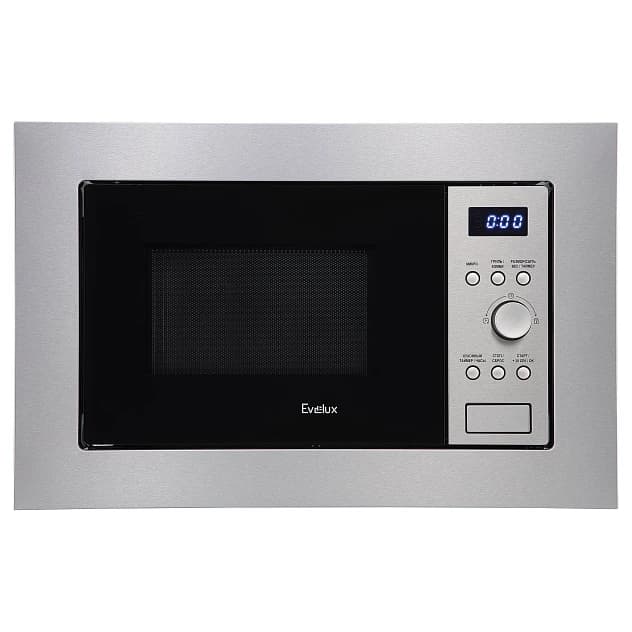 Микроволновая печь EVELUX Нержавеющая сталь + черное стекло MW 20 X