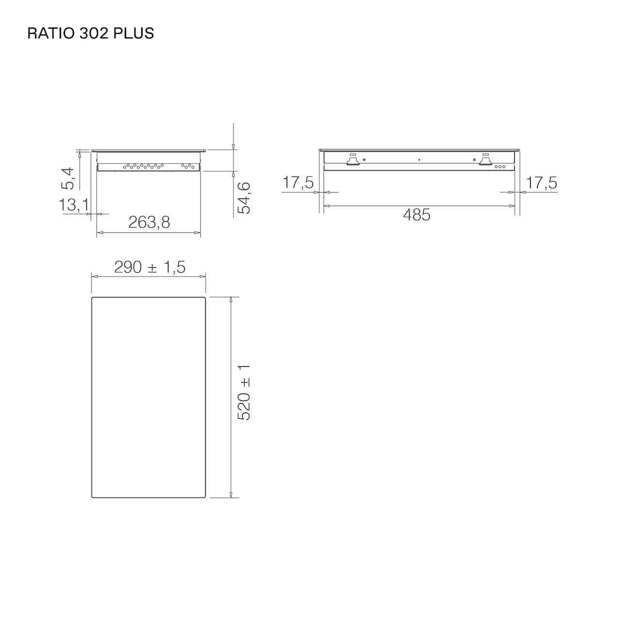 Варочная панель ELICA Черный RATIO 302 PLUS BL