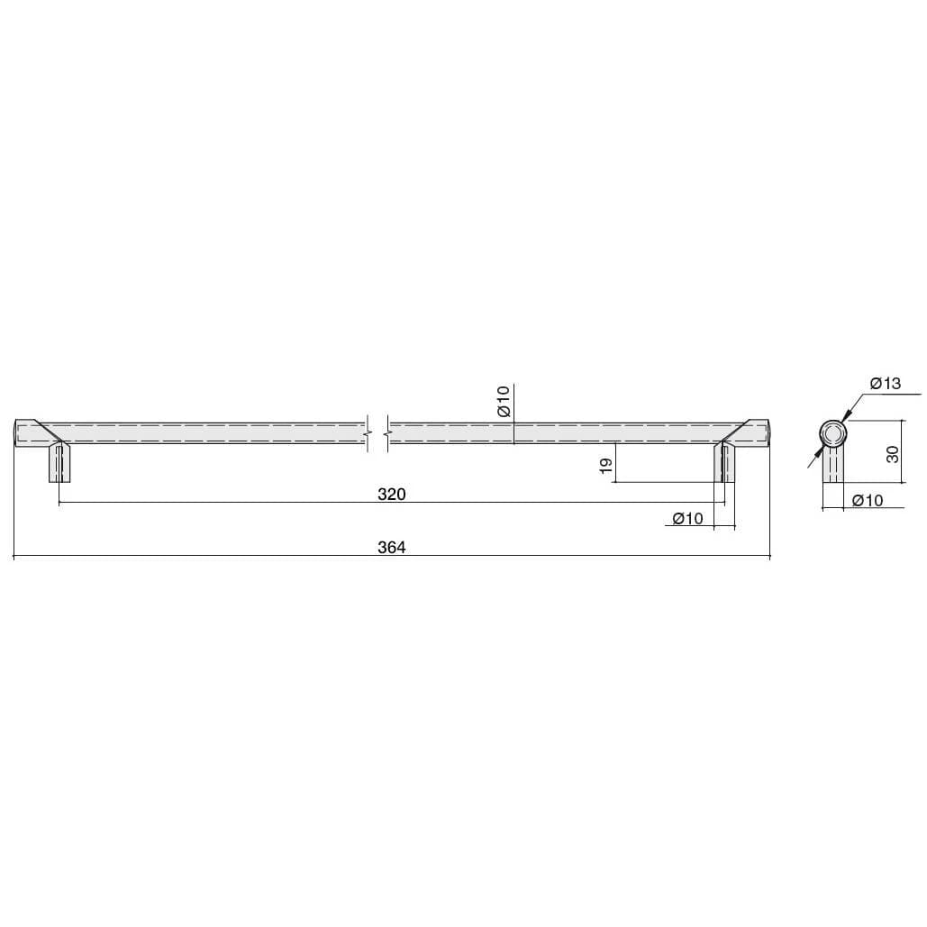 Ручка рейлинг MAKMART Хром глянцевый 8.1149.0320.4040