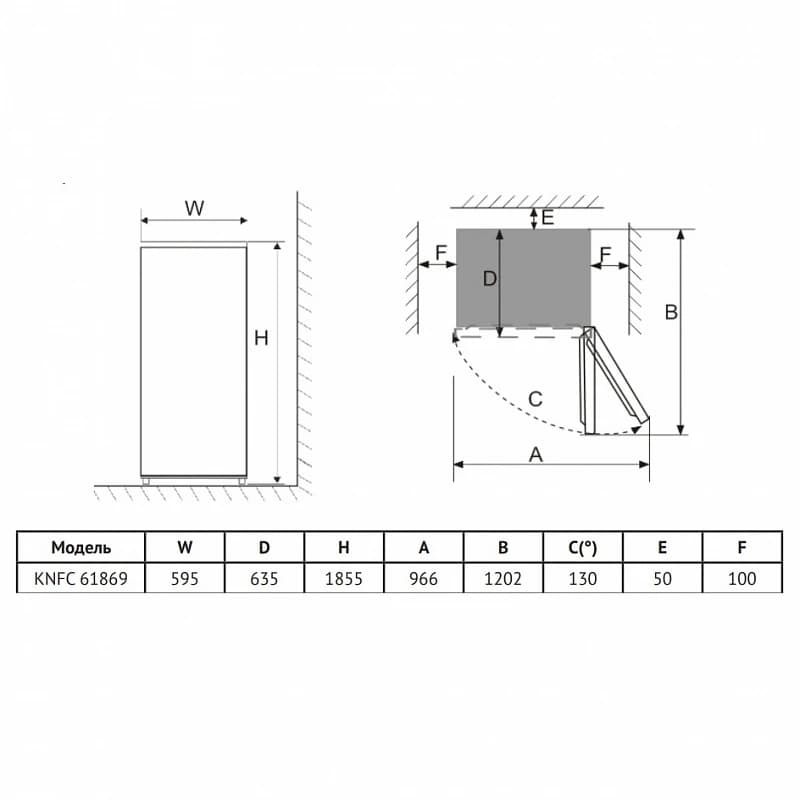 Холодильник комбинированный KORTING Белое стекло KNFC 61869 GW