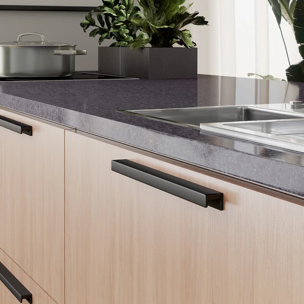 Ручка накладная MAKMART Черный шлифованный HPP.05.0032.BL-BA