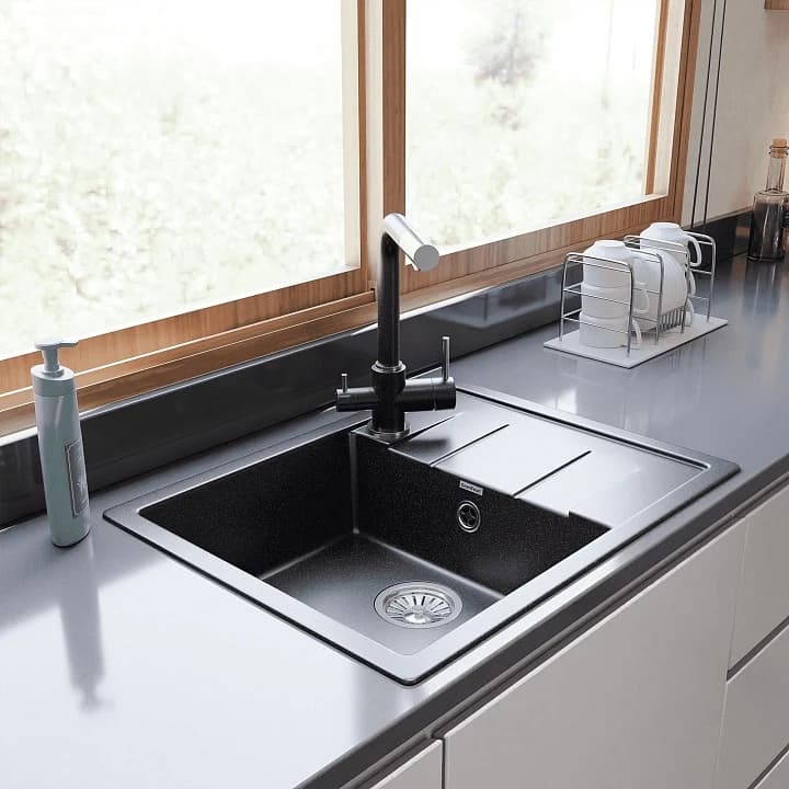 Мойка GRANFEST Черный Quadro Q-650 L