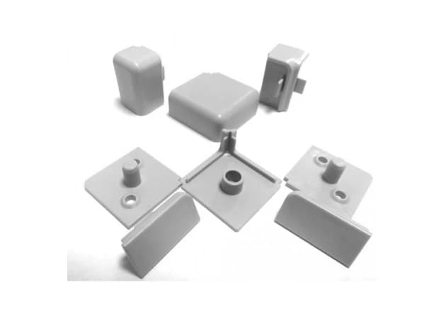 Комплект заглушек к плинтусу ПРЕСТИЖ Серебристый КВАДРО