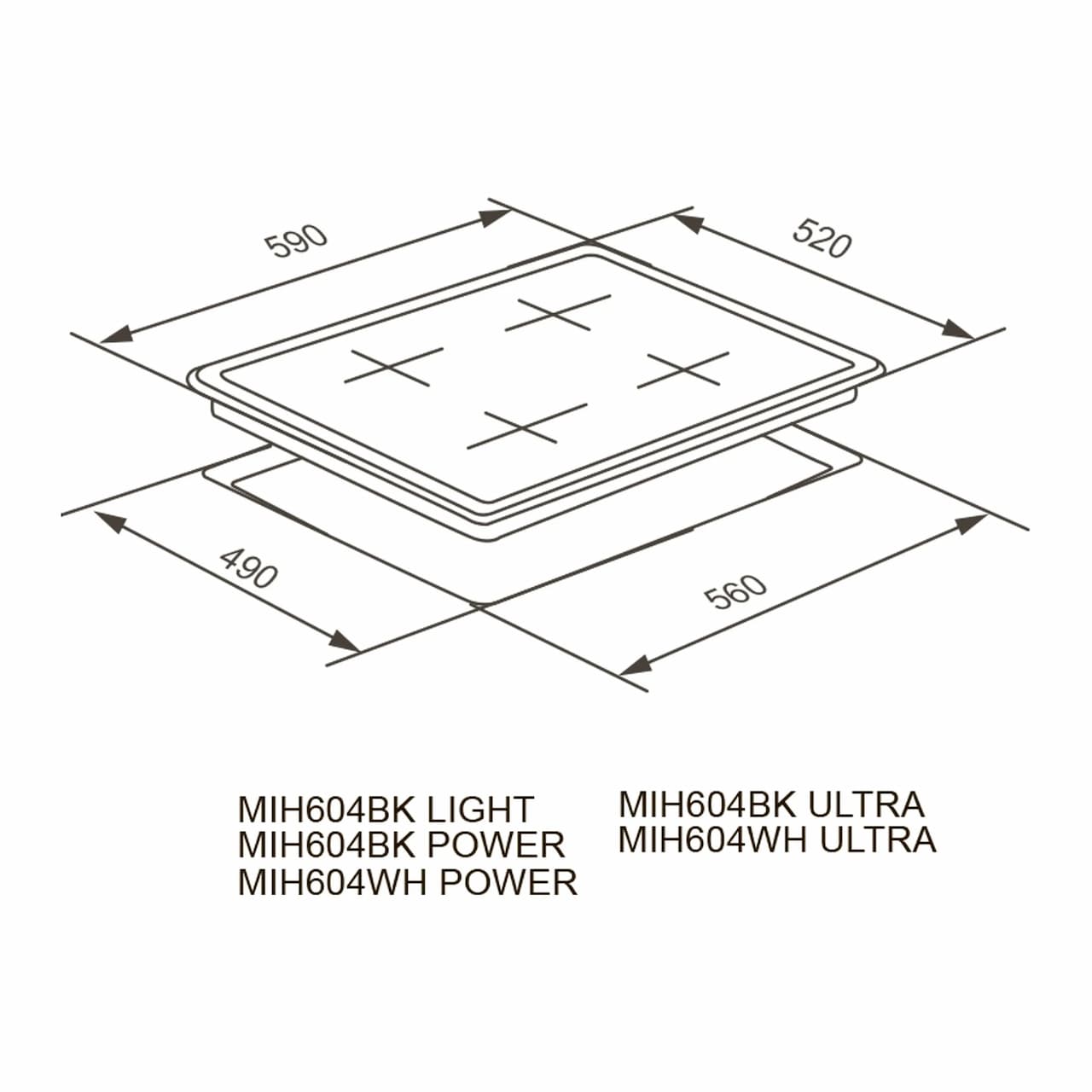 Варочная панель MEFERI Черный матовый MIH604BK MATT ULTRA