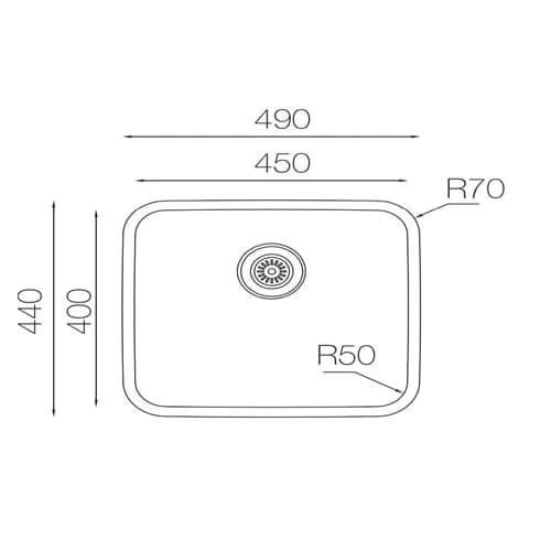 Мойка TOPZERO Нержавеющая сталь D450 GT8K