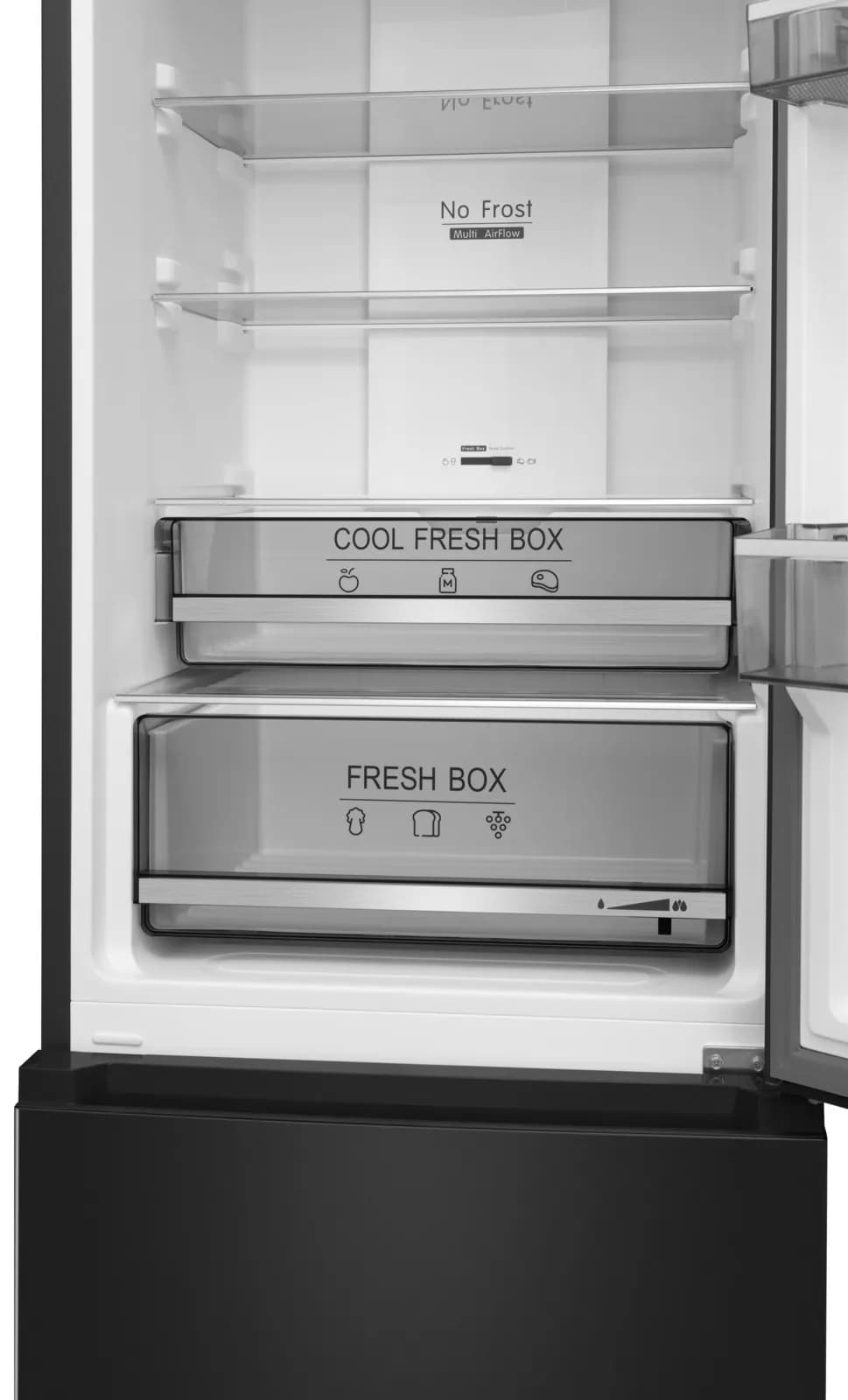 Холодильник отдельностоящий MEFERI Черный MFR200BK TOTAL NO FROST COMBI ULTRA
