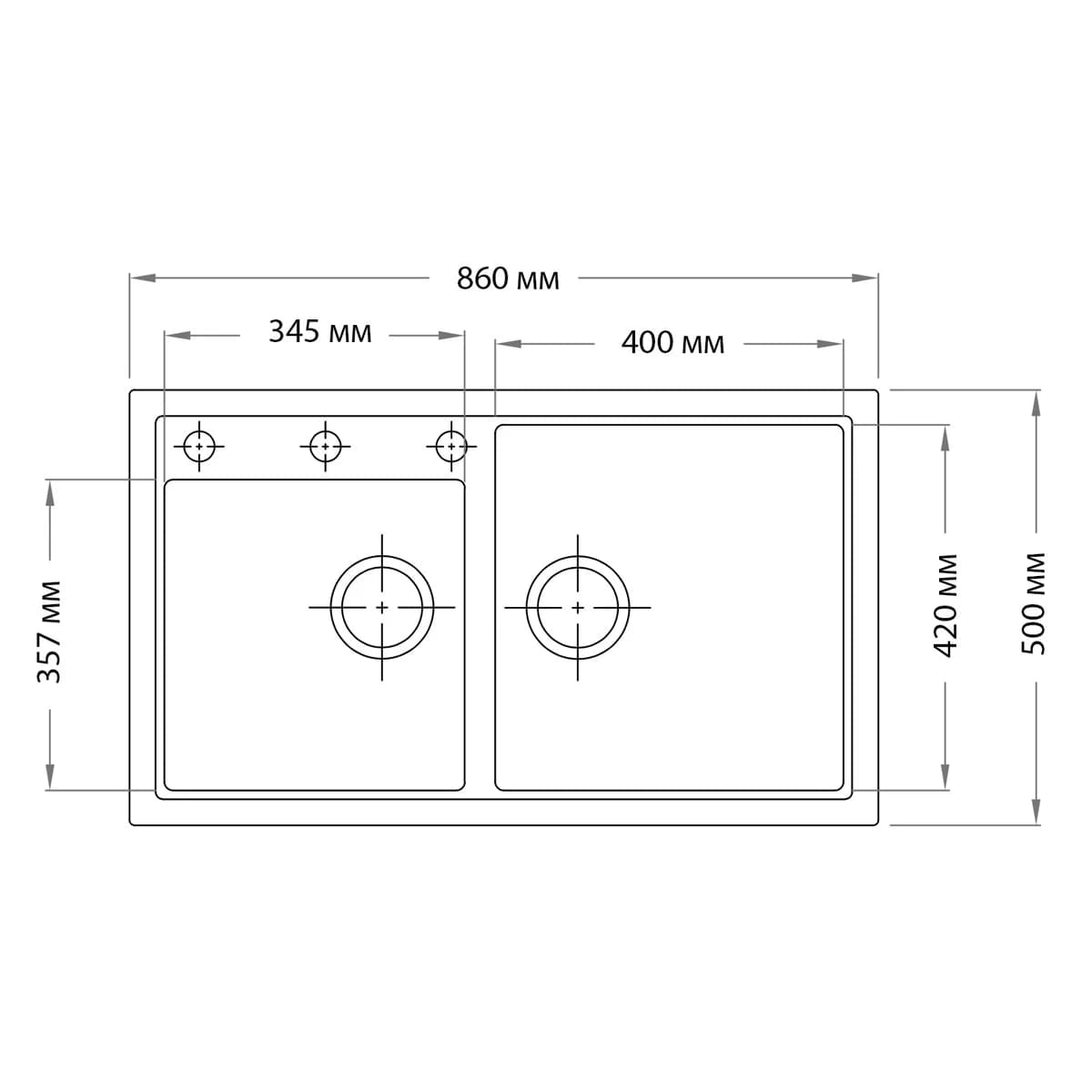 Мойка TOPZERO Chocolate Demi 860.500 20-93