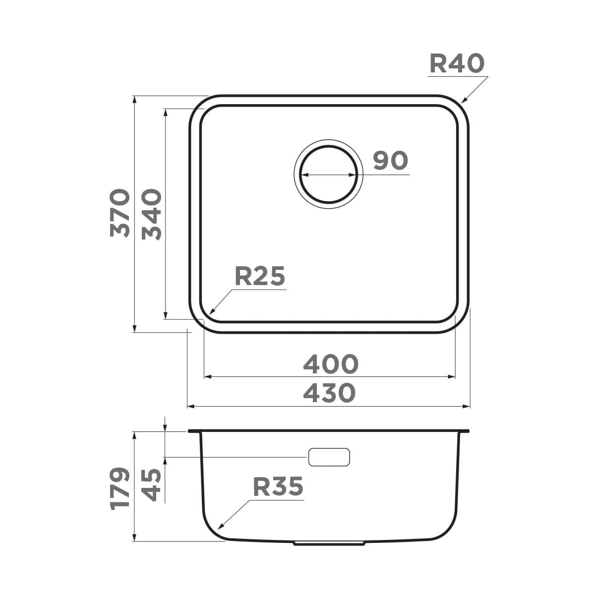 Мойка OMOIKIRI Нержавеющая сталь Omi 43-U/I-IN Ultra Mini