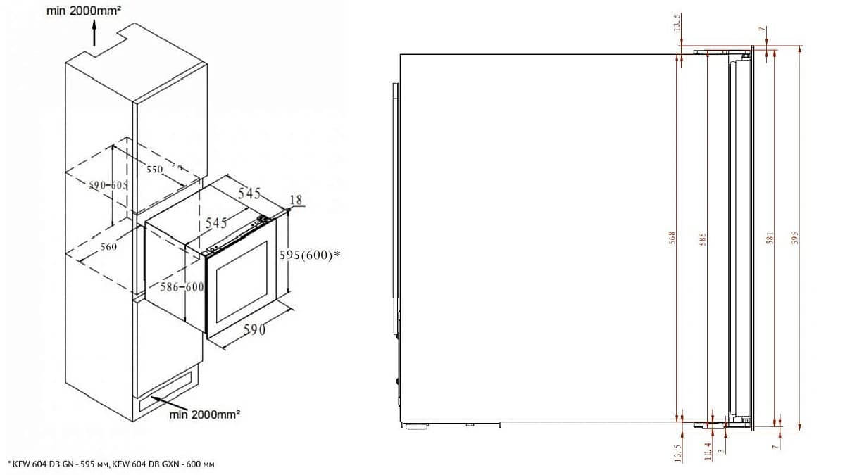 Винный шкаф KORTING Черное стекло KFW 604 DB GN