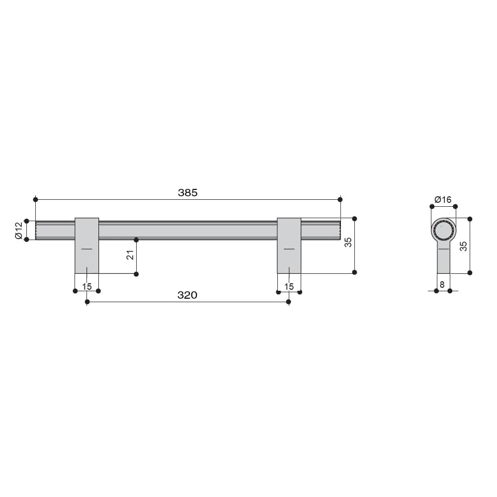 Ручка рейлинг MAKMART Золото шлифованное SY8990 0320 BB-BB