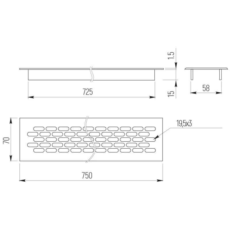 Вентиляционная решётка SETE Черный VG-70750-20