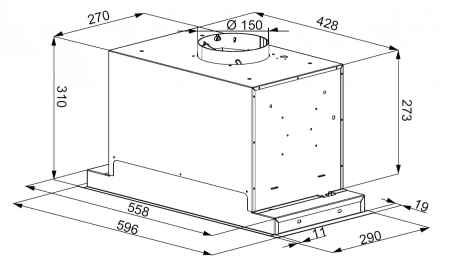 Вытяжка кухонная KONIGIN Черный Incanto Black 60