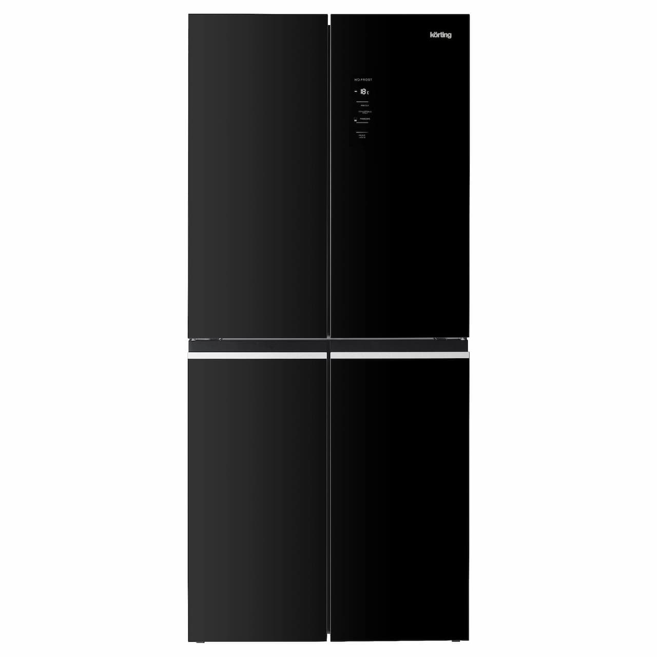Холодильник Side-by-side KORTING Черное стекло KNFM 84799 GN