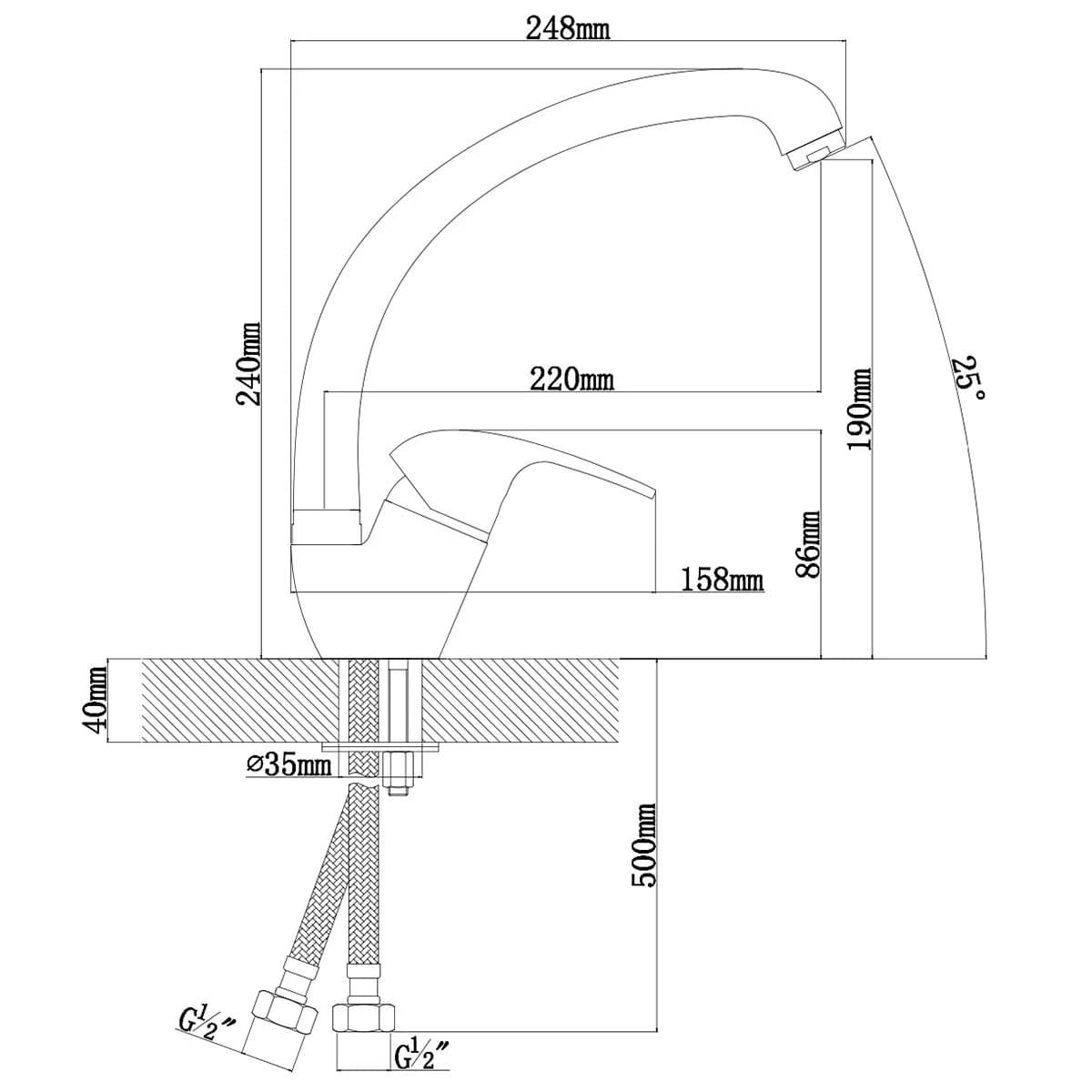 Смеситель TOPZERO Хром WIX 202 CR